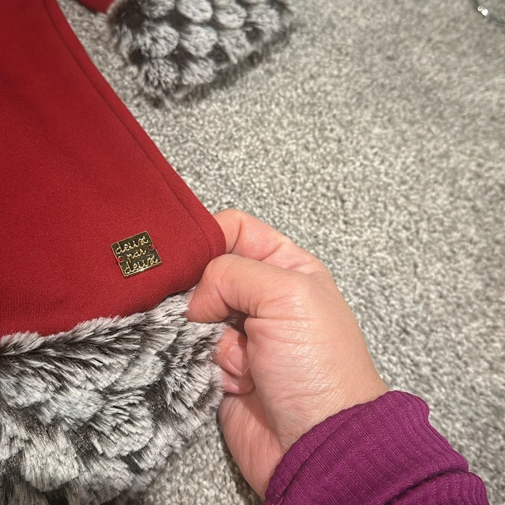 Deux par deux red faux‎ fur toddler christmas dress size 3